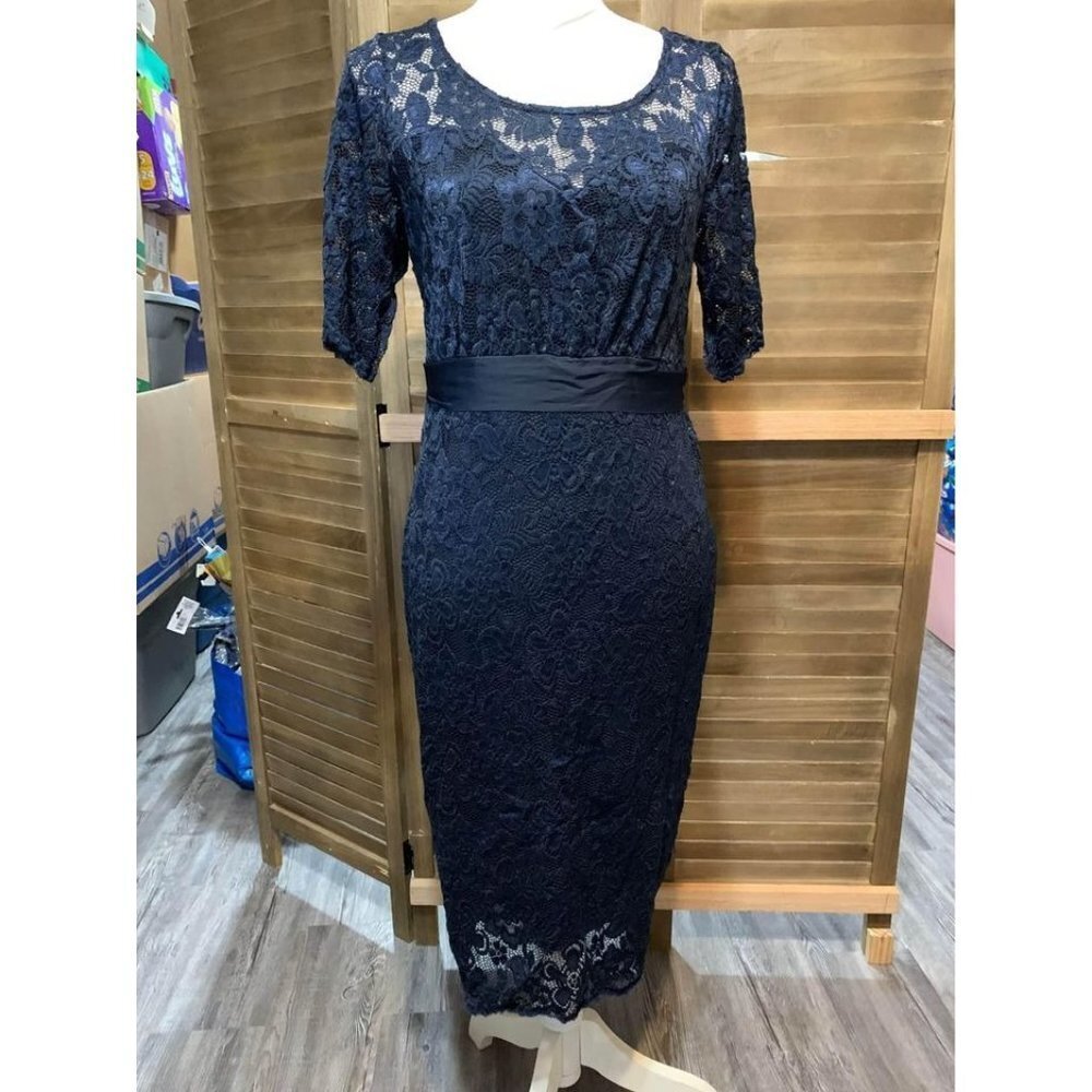 Hello Miz Blue Lace Formal Dress Size Medium